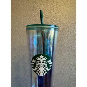 Limited Starbucks 2019 Iridescent Mermaid Scale Mirror Gold Tumbler Venti 24‎ oz